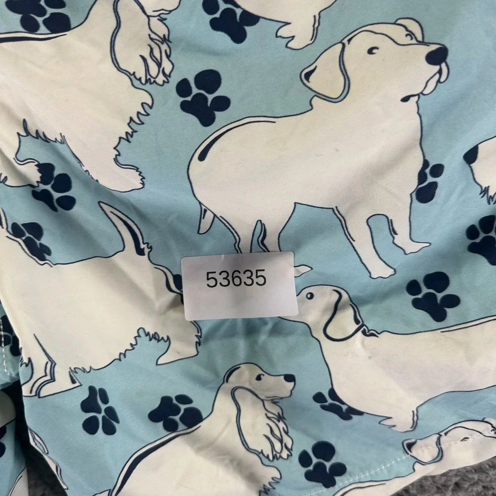 Vilebrequin Board Shorts Men's 6XL Blue Dog Print Nylon Mesh-Lined Swimwear